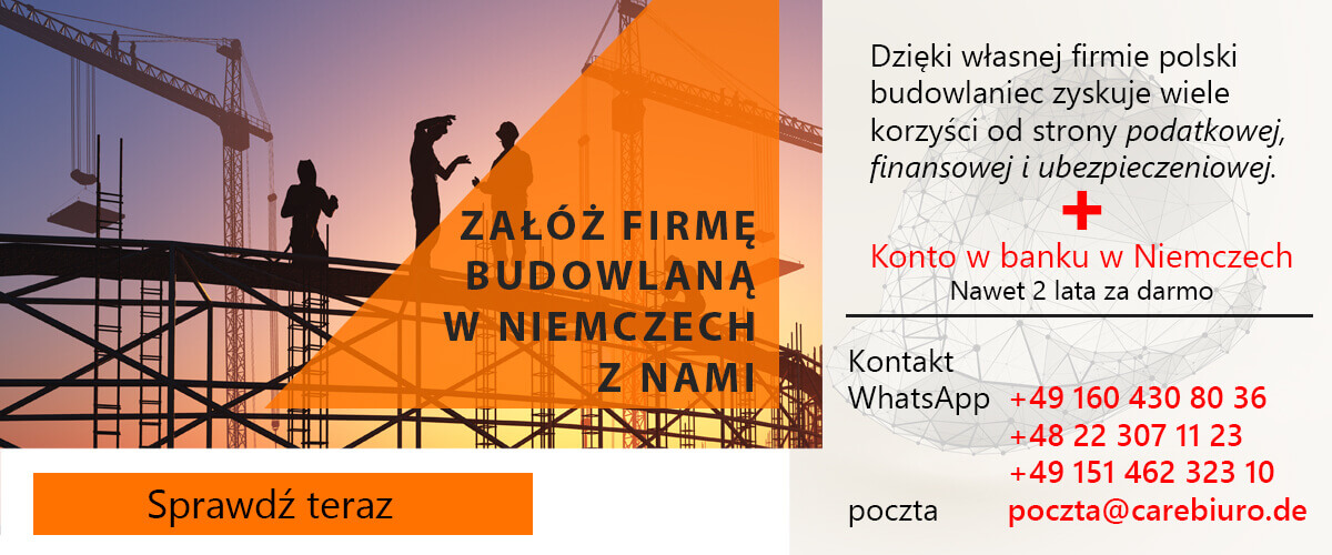 Firma budowlana a podatki w Niemczech